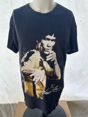 Bruce Lee Game of Death Men's Black T Shirt Size XL Mad Engine Cotton